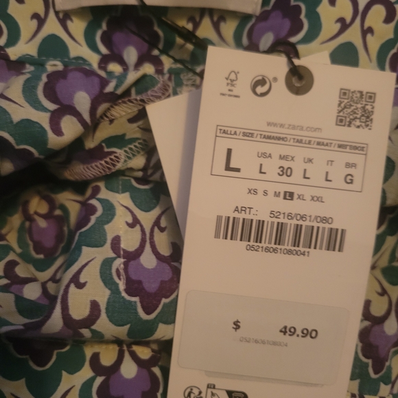 Zara Multicolor Patterned Pants - Picture 3 of 3